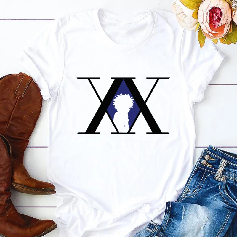 Забавная повседневная женская футболка Hunter X Hunter Killua Zoldyck с мангой в стиле Харадзюку, женская одежда в стиле хип-хоп для девушек
Забавная повседневная женская футболка Hunter X Hunter Killua Zoldyck с мангой в стиле Харадзюку, женская одежда в стиле хип-хоп для девушек