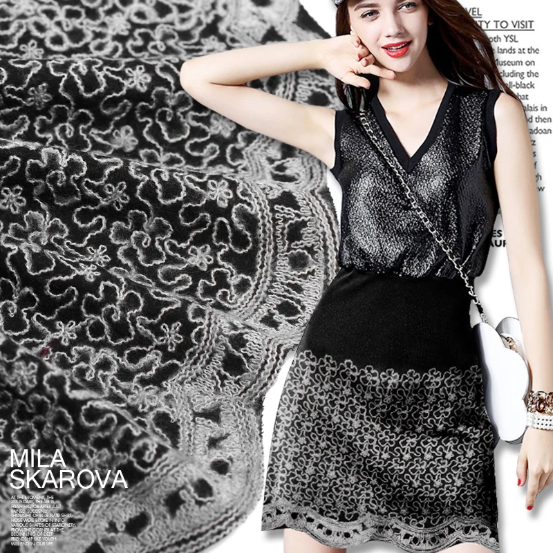 Wool embroidered skirt all wool embroidered fabric wool cloth autumn and winter skirt fabric A121
Wool embroidered skirt all wool embroidered fabric wool cloth autumn and winter skirt fabric A121