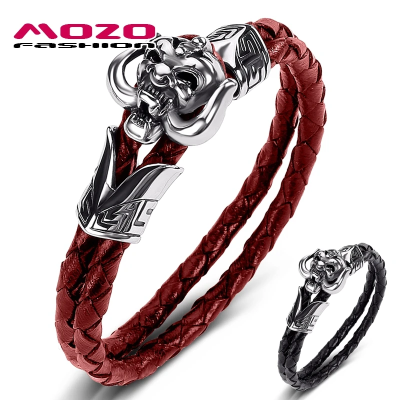 MOZO Men Dropshipping Genuine Leather Bracelet Stainless Steel Punk Daemon Charm Bangles Current 2021 Jewelry Gifts 518
MOZO Men Dropshipping Genuine Leather Bracelet Stainless Steel Punk Daemon Charm Bangles Current 2021 Jewelry Gifts 518