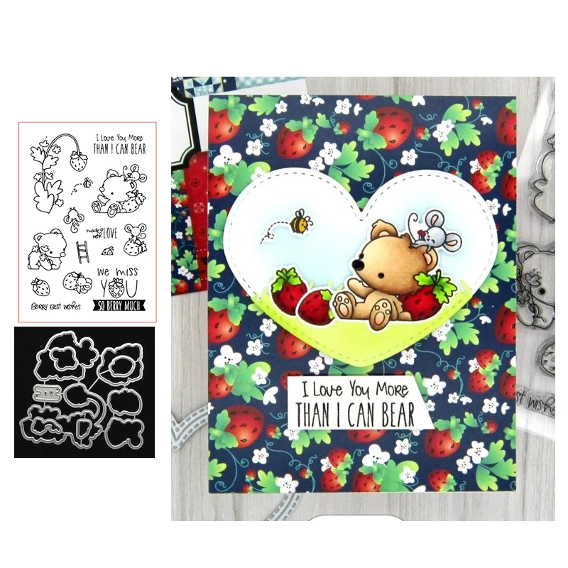 Mouse Strawberry Metal Cutting Dies and Clear Stamps for Scrapbooking Letters Craft Stencil Album Sheet Decoration Mold Template
Mouse Strawberry Metal Cutting Dies and Clear Stamps for Scrapbooking Letters Craft Stencil Album Sheet Decoration Mold Template