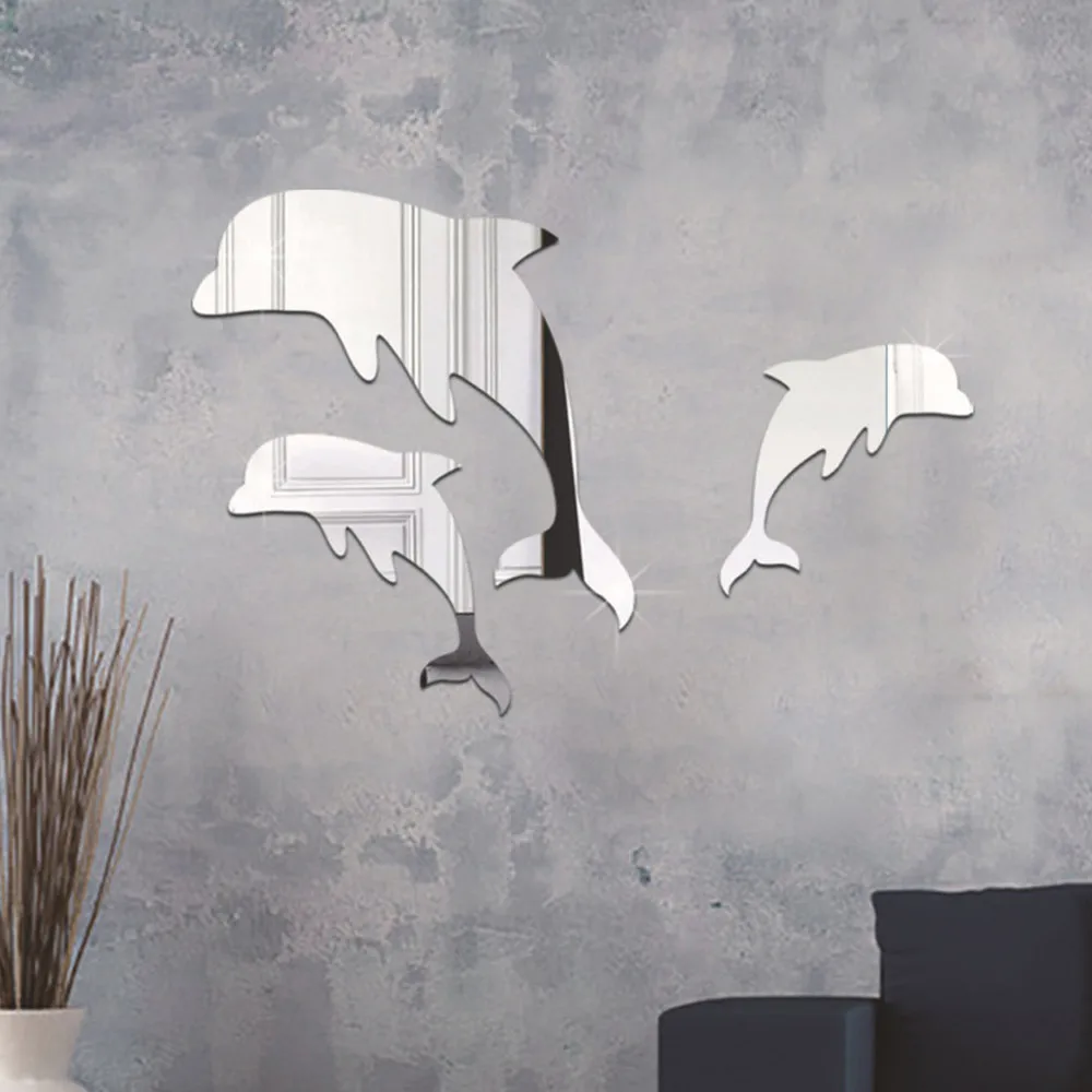 Wall Mirror Sticker Acrylic 3D Cute Dolphin Combination Mirror Effect Wall Sticker Decal Home Decor Bathroom Stickers
Wall Mirror Sticker Acrylic 3D Cute Dolphin Combination Mirror Effect Wall Sticker Decal Home Decor Bathroom Stickers
