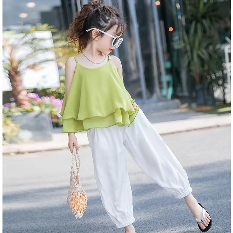 12 13 14 Year Children's Summer O-Neck Clothing Suit 2021 Korean Little Girl Chiffon T-Shirt + Pants Sports Two-Piece Suit
12 13 14 Year Children's Summer O-Neck Clothing Suit 2021 Korean Little Girl Chiffon T-Shirt + Pants Sports Two-Piece Suit