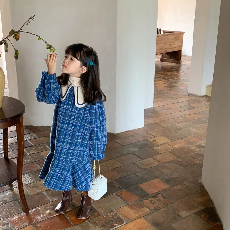 Модное твидовое платье с отложным воротником для девочек на осень и зиму, детские милые платья, одежда для маленьких девочек, зимнее платье ... 
Модное твидовое платье с отложным воротником для девочек на осень и зиму, детские милые платья, одежда для маленьких девочек, зимнее платье ...