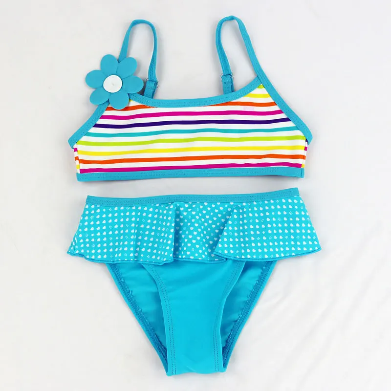 Купальник бикини с цветочным принтом для девочек 6 4 лет|swimwear girl|swimwear girl two pieceswimwear
