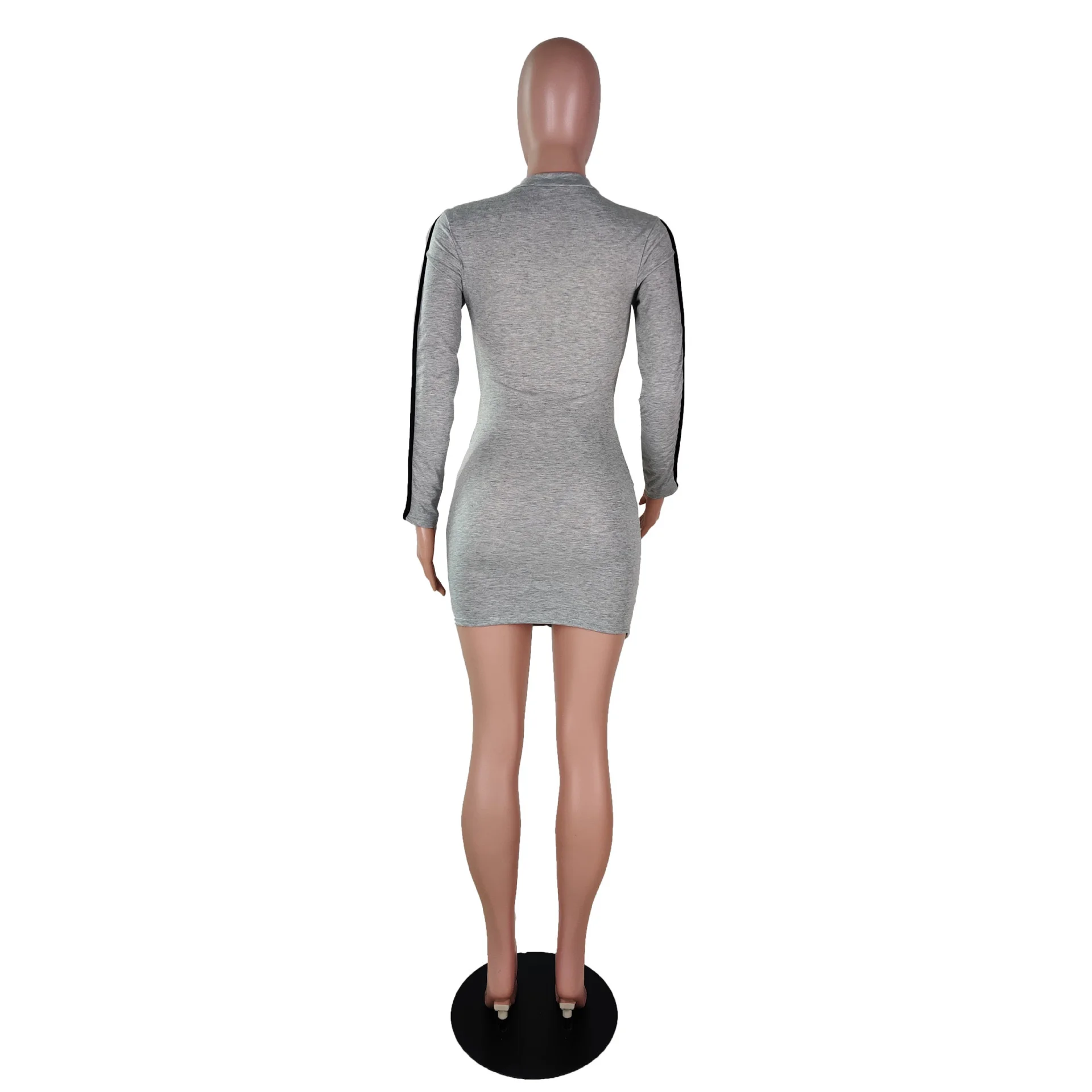 Hot Selling Fashion Casual Dress O-neck Solid Color Long Sleeves Zipper Mini Dress European and American Women Clothes 
Hot Selling Fashion Casual Dress O-neck Solid Color Long Sleeves Zipper Mini Dress European and American Women Clothes