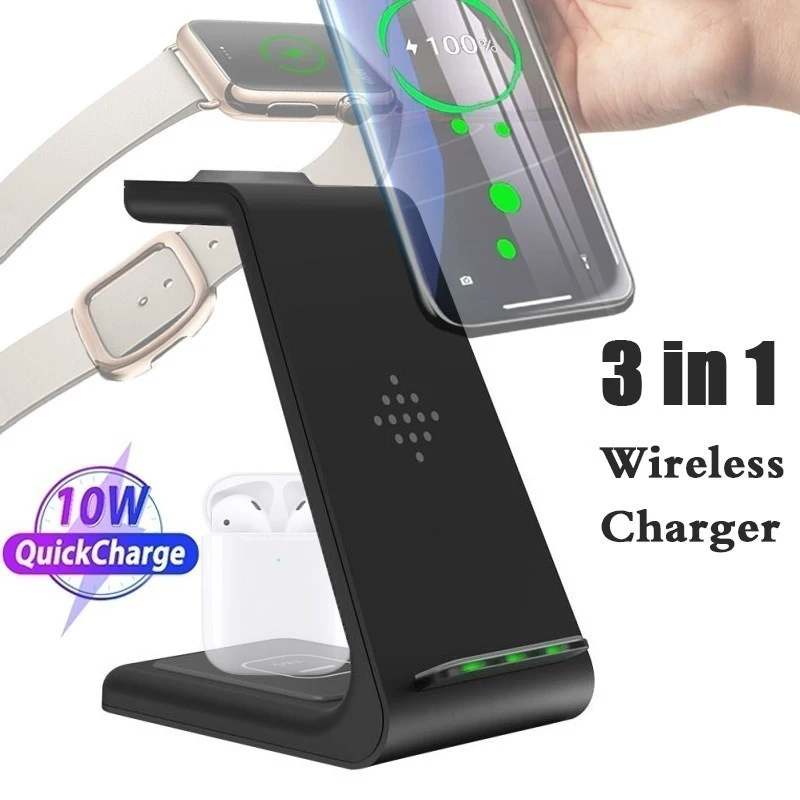 3 в 1 Беспроводное зарядное устройство для iPhone 11 Pro XS Max XR X 8 Plus Samsung S10 Беспроводная