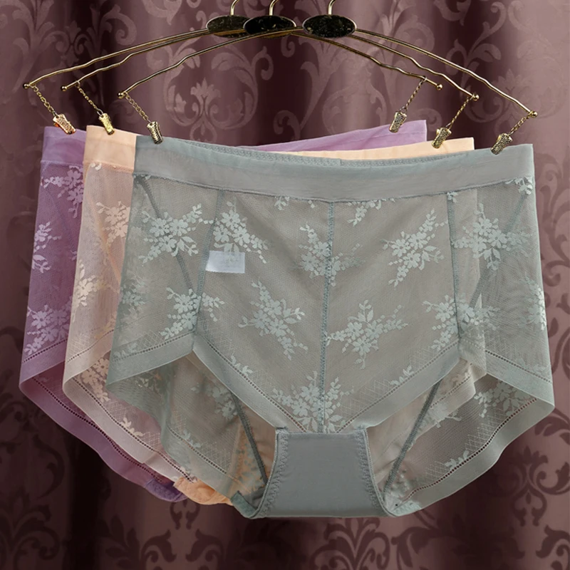Plus Size Women's Panties with High Waist Sexy Lace Summer New Quick-drying Thin Large Size Mesh Transparent Panties for Women
Plus Size Women's Panties with High Waist Sexy Lace Summer New Quick-drying Thin Large Size Mesh Transparent Panties for Women