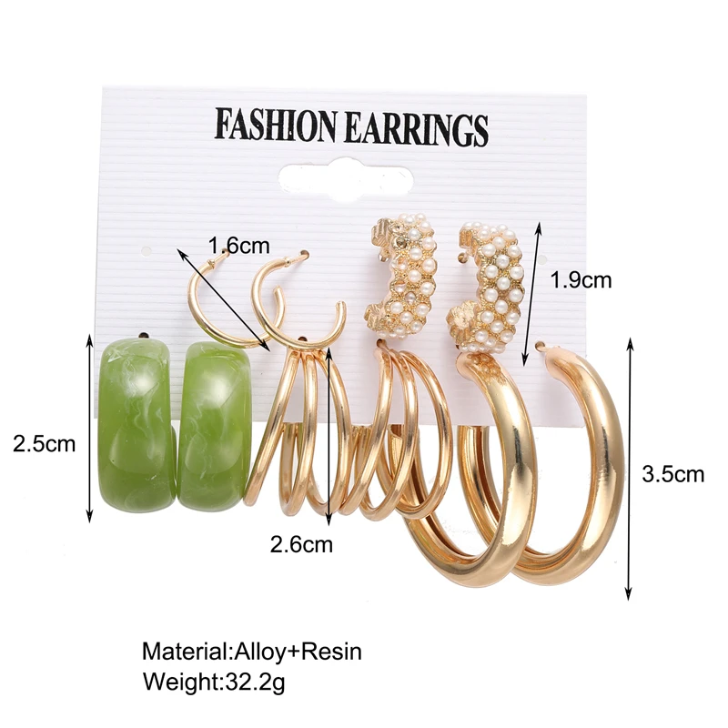 Fashion Exquisite Gold Metal Hoop Earrings Set For Women Punk Geometric Acrylic Leopard Hoop Earrings 2021 NEW Design Jewelry
Fashion Exquisite Gold Metal Hoop Earrings Set For Women Punk Geometric Acrylic Leopard Hoop Earrings 2021 NEW Design Jewelry