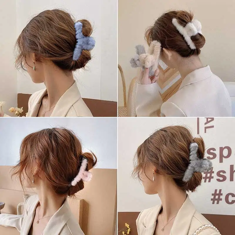 Winter New Women Girls Cute Colorful Soft Plush Hair Claws Solid Color Hair Clips Korea Fashion Sweet Shark Clips
Winter New Women Girls Cute Colorful Soft Plush Hair Claws Solid Color Hair Clips Korea Fashion Sweet Shark Clips