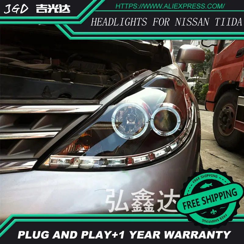 Чехол для фар Nissan Tiida 2008 2010 СВЕТОДИОДНЫЙ DRL H7 D2H Hid Angel Eye Bi Xenon|angel eyes|bi xenonfor nissan |