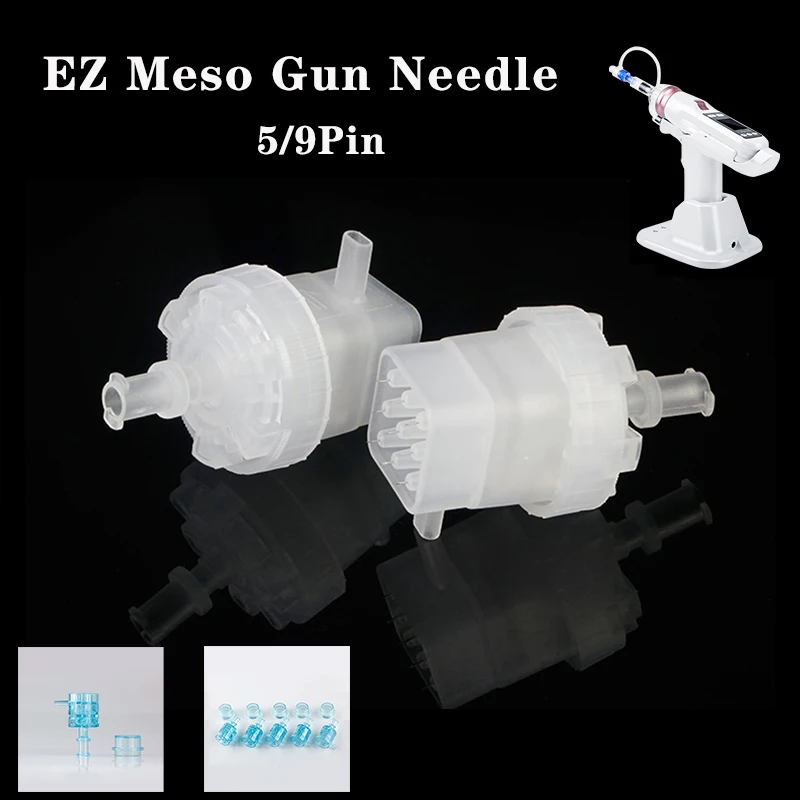 

5/9 Pin Needle Hydrolifting Gun EZ Negative Pressure Meso gun Water Injection Microcrystal Needle Parts of Mesotherapy Injector