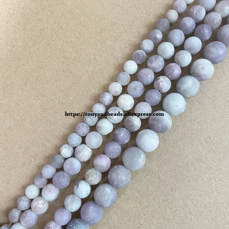 

Natural Stone Matte Violet Lilac Jasper Round Loose Beads 15" Strand 4 6 8 10 12MM Pick Size For Jewelry Making DIY