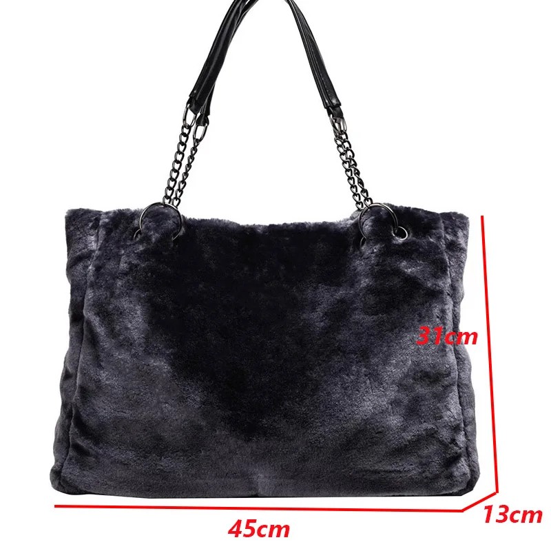 Faux Fur Women Shoulder Bag Casual Plush Handbag Fashion Chain Big Capacity Lady Shopping Tote Bags Female Travel Clutch Winter
Faux Fur Women Shoulder Bag Casual Plush Handbag Fashion Chain Big Capacity Lady Shopping Tote Bags Female Travel Clutch Winter
