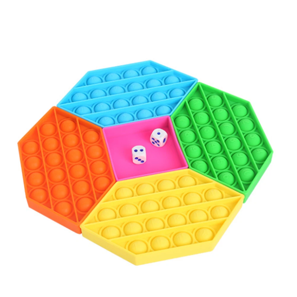 

Spliced Chessboard Rainbow Silicone Push Bubble Fingertip Toys Anti-Stress Set Stress Reliever Squeeze Crafts Adults Child Toys
