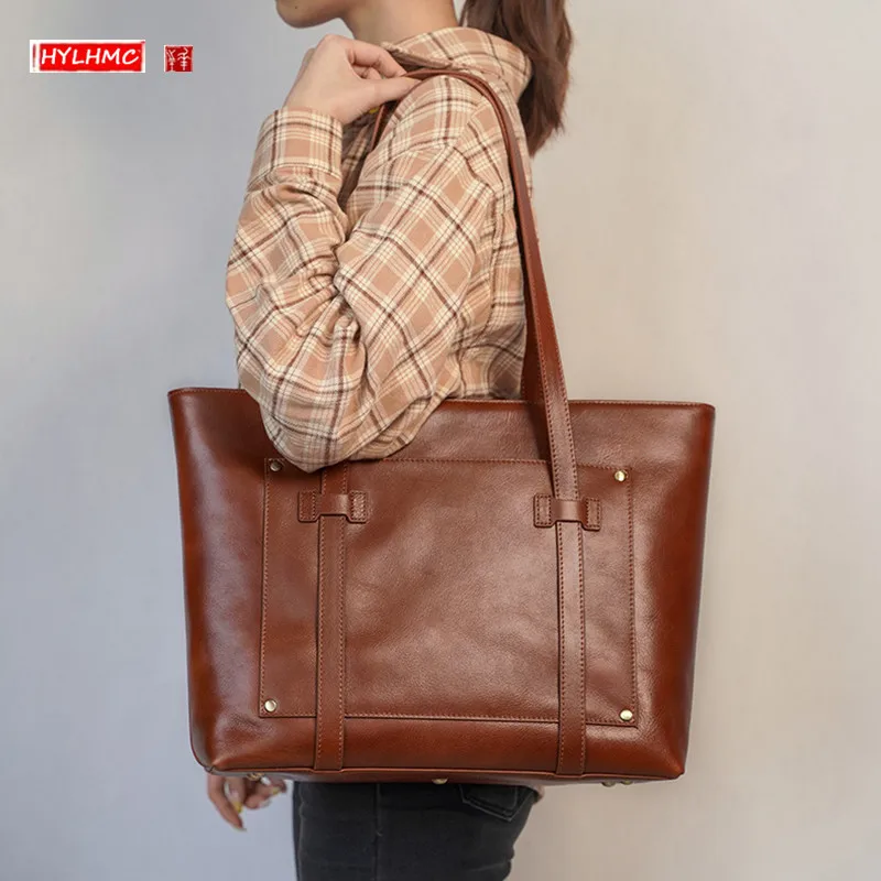 New Genuine Leather Women Handbag Ladies Fashion Leather 14 Inch Laptop Bag Female Portable Tote Bag Cowhide Shoulder Bags
New Genuine Leather Women Handbag Ladies Fashion Leather 14 Inch Laptop Bag Female Portable Tote Bag Cowhide Shoulder Bags