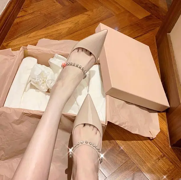 Drop Shipping Woman Nude Sliver Black Crystal Slingback Pumps Female Pointed Toe Shallow Elastic Band Slip On Wedding Shoes
Drop Shipping Woman Nude Sliver Black Crystal Slingback Pumps Female Pointed Toe Shallow Elastic Band Slip On Wedding Shoes
