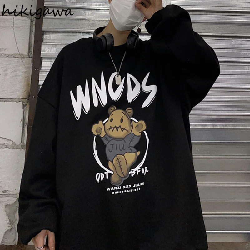Hikigawa Oversized Crewneck Sweatshirt Fashion Clothes Ropa Para Dama Bear Cartoon Print Japan Tops Harajuku Pullovers Hooides
Hikigawa Oversized Crewneck Sweatshirt Fashion Clothes Ropa Para Dama Bear Cartoon Print Japan Tops Harajuku Pullovers Hooides
