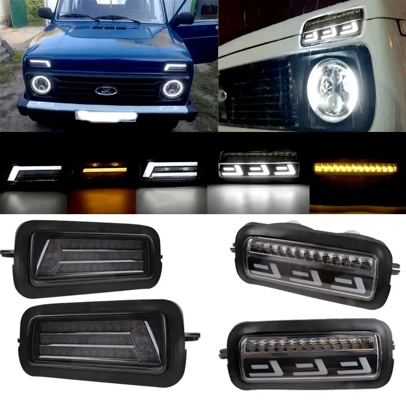 Pair Car Styling Accessories LED Daytime Running Lights for Lada Niva 4x4 1995- 2019 with Running Turn Signal Light Lamp DRL
Pair Car Styling Accessories LED Daytime Running Lights for Lada Niva 4x4 1995- 2019 with Running Turn Signal Light Lamp DRL