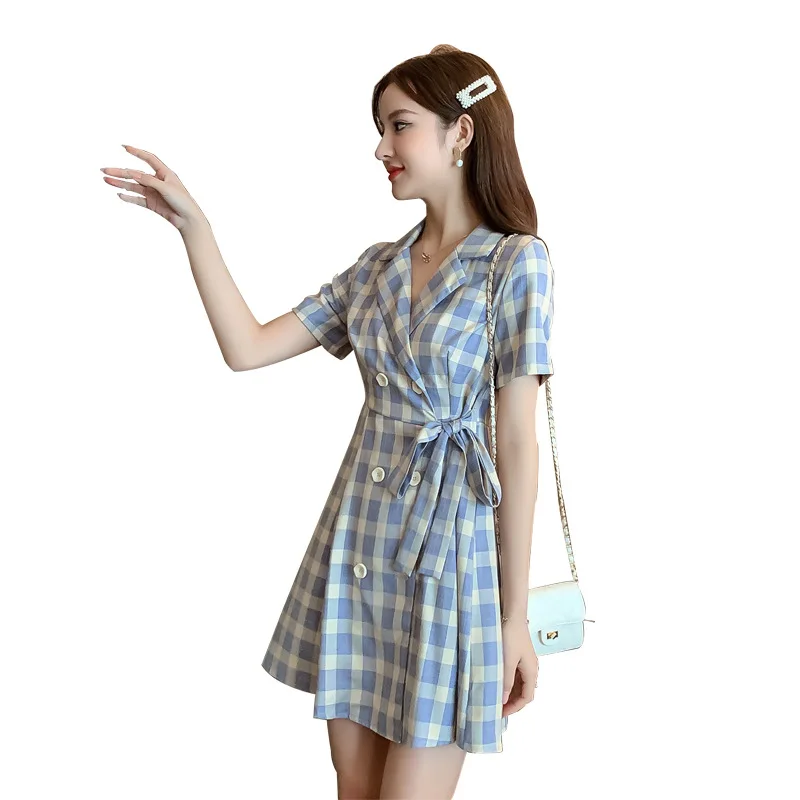 French Style Women Dress Office Lady Vintage Plaid A-Line Notched Button Mini Shirt Dress Elegant Fashion Dress
French Style Women Dress Office Lady Vintage Plaid A-Line Notched Button Mini Shirt Dress Elegant Fashion Dress