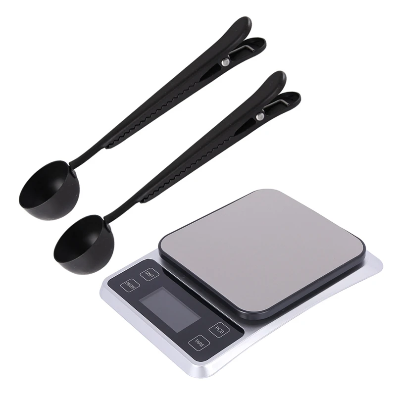 2Pack 2 In 1 Coffee Scoop With Clip, With Bag Seal Clip-Titanium Black & 1Set Digital Food Scale, 5000G/0.1G
2Pack 2 In 1 Coffee Scoop With Clip, With Bag Seal Clip-Titanium Black & 1Set Digital Food Scale, 5000G/0.1G