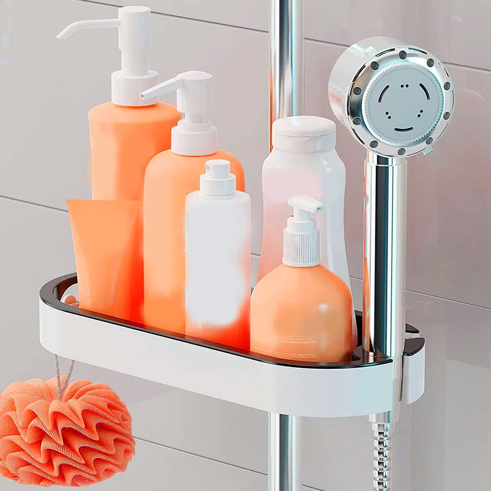 Shower Rail Shelf No Drillin Wall-Mounted Plastic Storage Shelf 22mm 24mm 25mm Adjustable Diameter Bathroom Storage Holder
Shower Rail Shelf No Drillin Wall-Mounted Plastic Storage Shelf 22mm 24mm 25mm Adjustable Diameter Bathroom Storage Holder