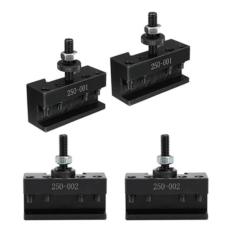 4Pcs Quick Tool Change Holder Turning Facing Lathe Parting Blade, 2 Pcs 250-001 & 2 Pcs 250-002
4Pcs Quick Tool Change Holder Turning Facing Lathe Parting Blade, 2 Pcs 250-001 & 2 Pcs 250-002
