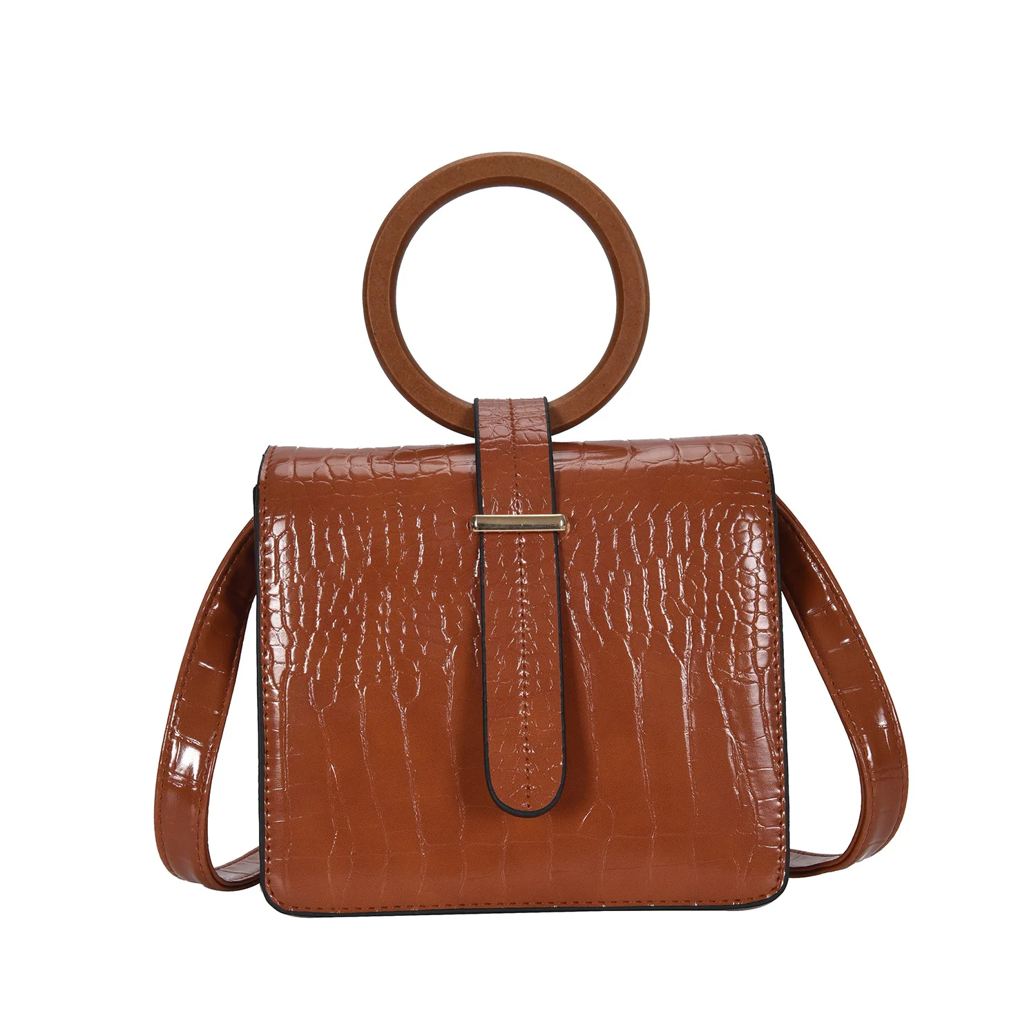 Women's Handbag 2020 New Bag Female Fashion Designer Ring Wooden Handle Single Shoulder Diagonal Crocodile Pattern Leather Bag
Women's Handbag 2020 New Bag Female Fashion Designer Ring Wooden Handle Single Shoulder Diagonal Crocodile Pattern Leather Bag