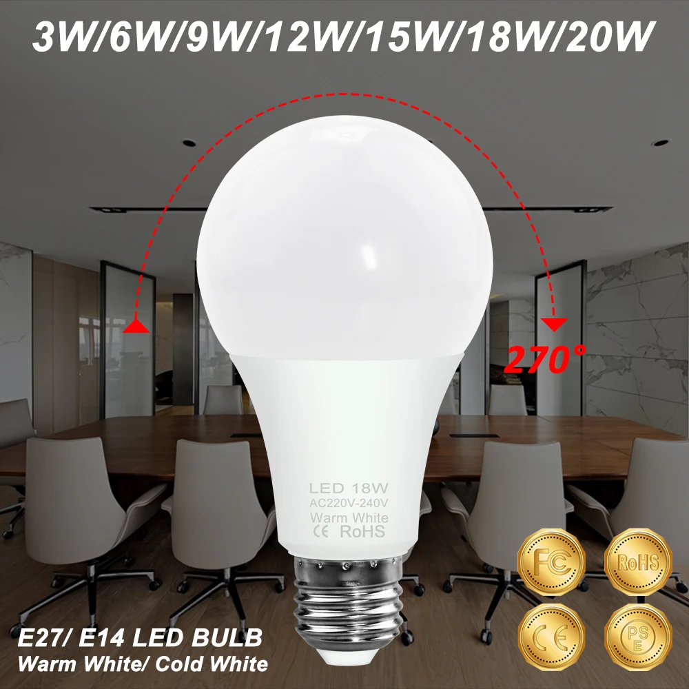 E27 Led Bulb Corn Lamp E14 Spotlight Bulb 220V Ampoule LED Table Light 3W 6W 9W 12W 15W 18W 20W Energy Saving Indoor Lighting
E27 Led Bulb Corn Lamp E14 Spotlight Bulb 220V Ampoule LED Table Light 3W 6W 9W 12W 15W 18W 20W Energy Saving Indoor Lighting