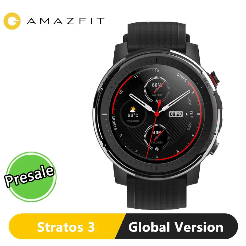 Умные часы Amazfit Stratos 3 глобальная версия GPS 5ATM Bluetooth музыка двойной режим 14 дней