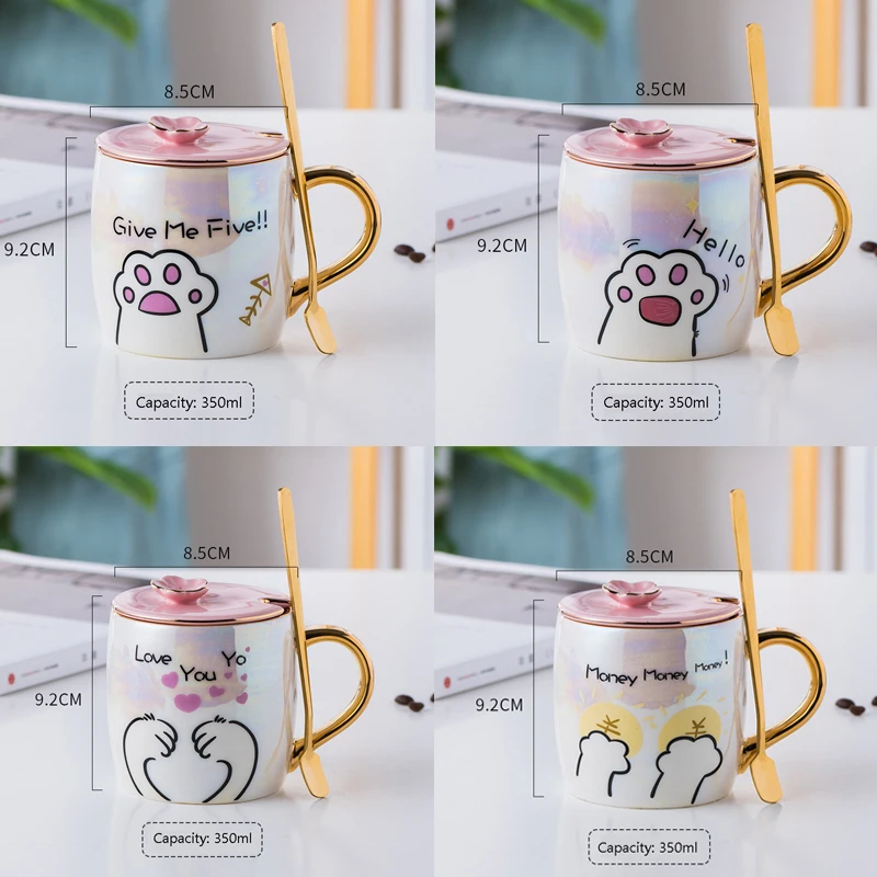 350ml Ceramic Cat Claw Cup With Lid And Lovely Stainless Steel Spoon Creativity Novelty Morning Cup Tea Milk Christmas Mug Gift
350ml Ceramic Cat Claw Cup With Lid And Lovely Stainless Steel Spoon Creativity Novelty Morning Cup Tea Milk Christmas Mug Gift