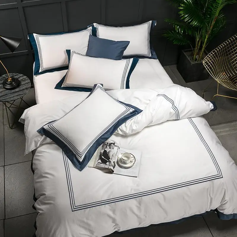 J8 White Luxury 100% Egyptian Cotton Bedding Sets Full Queen King Size Duvet Cover Bed/Flat Sheet Fitted Sheet set Pil
J8 White Luxury 100% Egyptian Cotton Bedding Sets Full Queen King Size Duvet Cover Bed/Flat Sheet Fitted Sheet set Pil