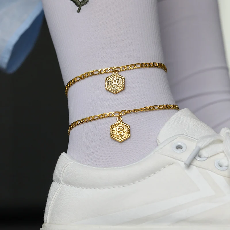 Pentagon Shape A-Z Initial Letter Anklets For Women Stainless Steel Anklet Gold Chain Ankle Alphabet Foot Jewelry Accessories
Pentagon Shape A-Z Initial Letter Anklets For Women Stainless Steel Anklet Gold Chain Ankle Alphabet Foot Jewelry Accessories