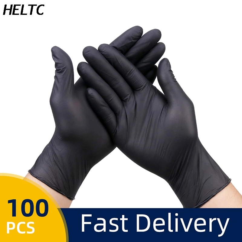 100pcs Disposable Nitrile Gloves Work Kitchen Food Waterproof Clean Gloves Black
100pcs Disposable Nitrile Gloves Work Kitchen Food Waterproof Clean Gloves Black