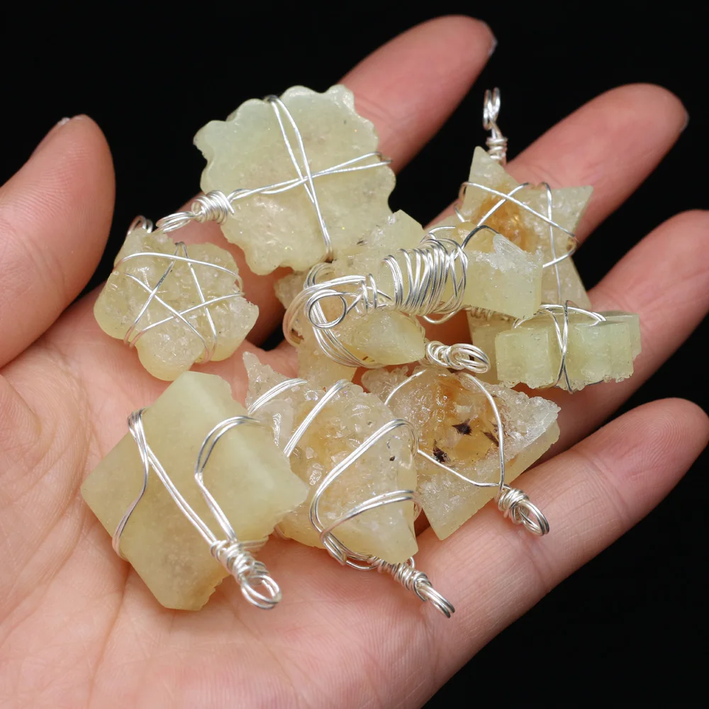 2021 Hot Selling Natural Semi-precious Stone Topaz Wound Copper Wire Irregular Shape Pendant Making DIY Necklace Bracelet Gift
2021 Hot Selling Natural Semi-precious Stone Topaz Wound Copper Wire Irregular Shape Pendant Making DIY Necklace Bracelet Gift