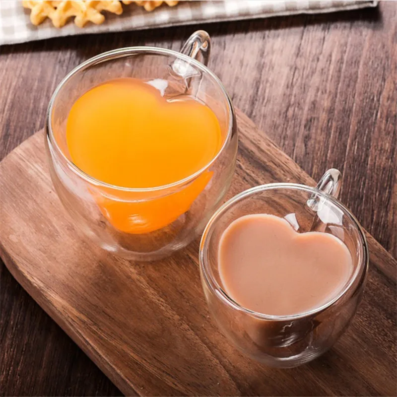 Heart-Shaped Glass Cups Creative Double Layers Heat-resistant Drink Cup Personality Transparent Lovely Juice Coffee Drinkwares
Heart-Shaped Glass Cups Creative Double Layers Heat-resistant Drink Cup Personality Transparent Lovely Juice Coffee Drinkwares