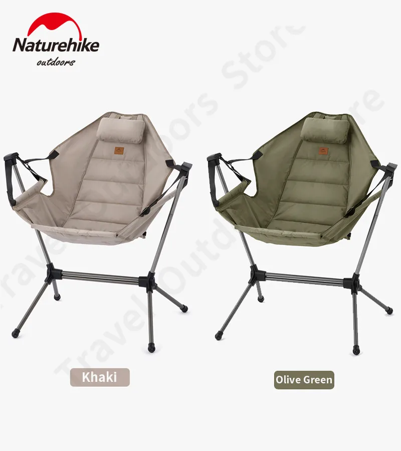 

Naturehike 2022 NEW YL11 Soft Leisure Deck Chair Adjustable Angle 160 ° Portable Foldable Camp Travel Rocking Chair With Pillow