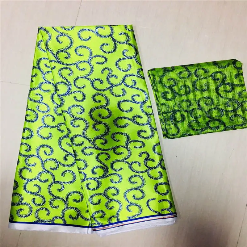 Hot sale Ghana Style satin silk fabric with organza ribbon African wax design (6yards/set) ! J10201
Hot sale Ghana Style satin silk fabric with organza ribbon African wax design (6yards/set) ! J10201