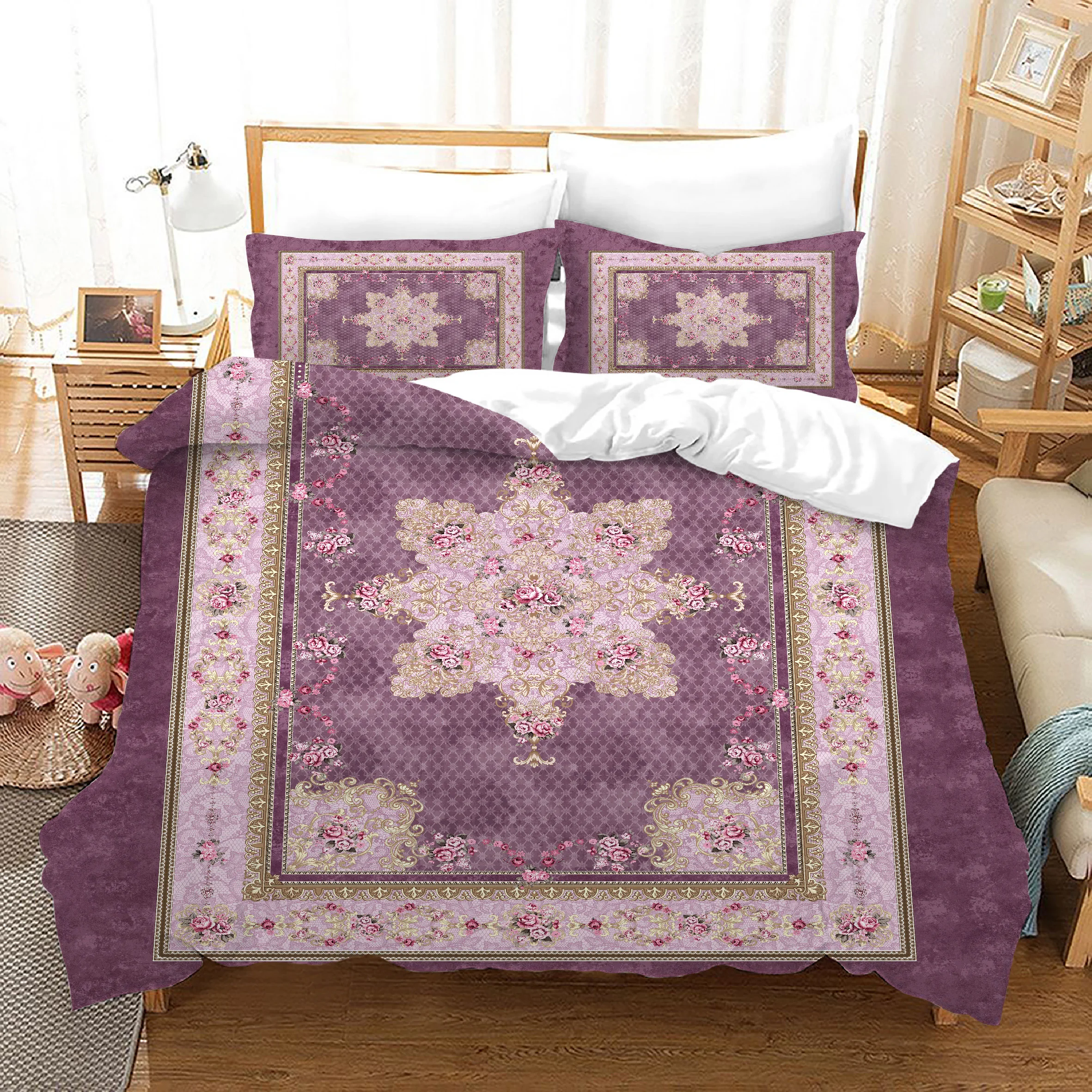 3pcs Bohemian Bedding Set Flowers Pattern Duvet Cover Set with 2 Pillow Shams Housse De Couette
3pcs Bohemian Bedding Set Flowers Pattern Duvet Cover Set with 2 Pillow Shams Housse De Couette