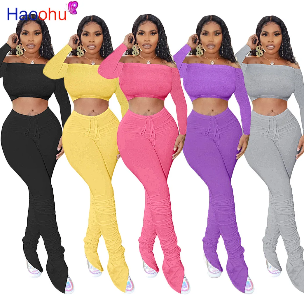 Sexy Fitness Bodycon Matching Sets Women Long Sleeve Slim Crop Top and Split Hem Stacked Pant Legging Suit Fall Outfit Tracksuit
Sexy Fitness Bodycon Matching Sets Women Long Sleeve Slim Crop Top and Split Hem Stacked Pant Legging Suit Fall Outfit Tracksuit