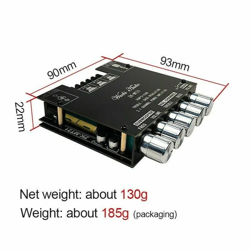 Bluetooth Aux 2.1 Channel Power Audio Stereo Subwoofer Amplifier Board 50W+100W TREBLE Bass Note Tuning AMP
Bluetooth Aux 2.1 Channel Power Audio Stereo Subwoofer Amplifier Board 50W+100W TREBLE Bass Note Tuning AMP