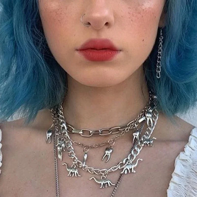 2021 New Retro Harajuku Gothic Punk Metal Dinosaur Shape Pendant Necklace Necklace Women's Cool Hip Hop Fashion Jewelry
2021 New Retro Harajuku Gothic Punk Metal Dinosaur Shape Pendant Necklace Necklace Women's Cool Hip Hop Fashion Jewelry
