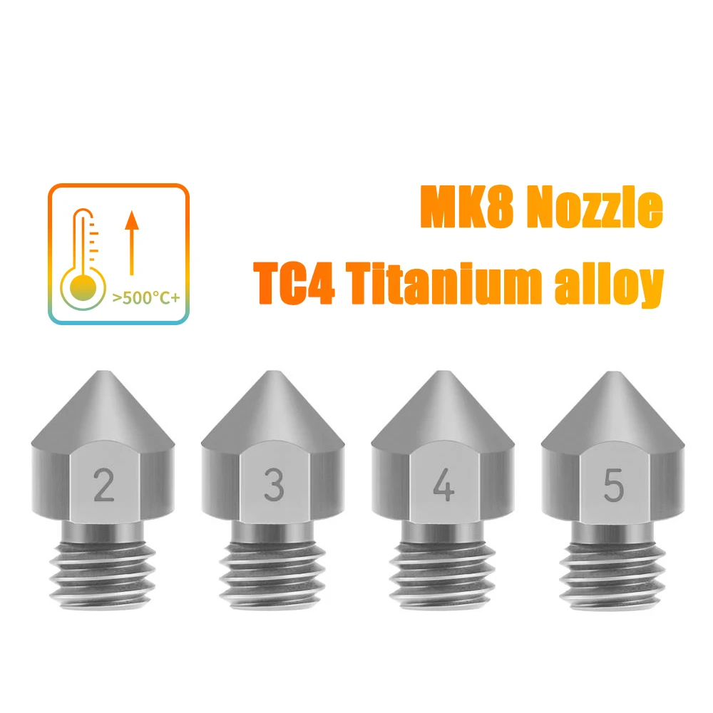 Сопло из титанового сплава для 3D принтера TC4 MK8 Reprap 1 75 мм 0 2/0 3/0 4/0 5 Ender 3 CR10 Two Trees Bluer