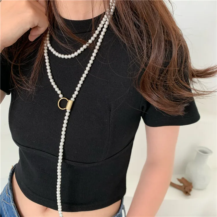 Statement Fashion Pearl Long Necklace For Women New Jewelry Personality Double Layers Collares Wholesale
Statement Fashion Pearl Long Necklace For Women New Jewelry Personality Double Layers Collares Wholesale