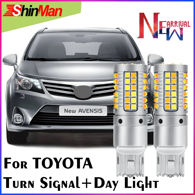 ShinMan For Toyota Avensis Rav4 Cruisis Prado Camry Prius highlander T20 turn signal + LED daytime lights 70W Car DRL lamp | Автомобили и