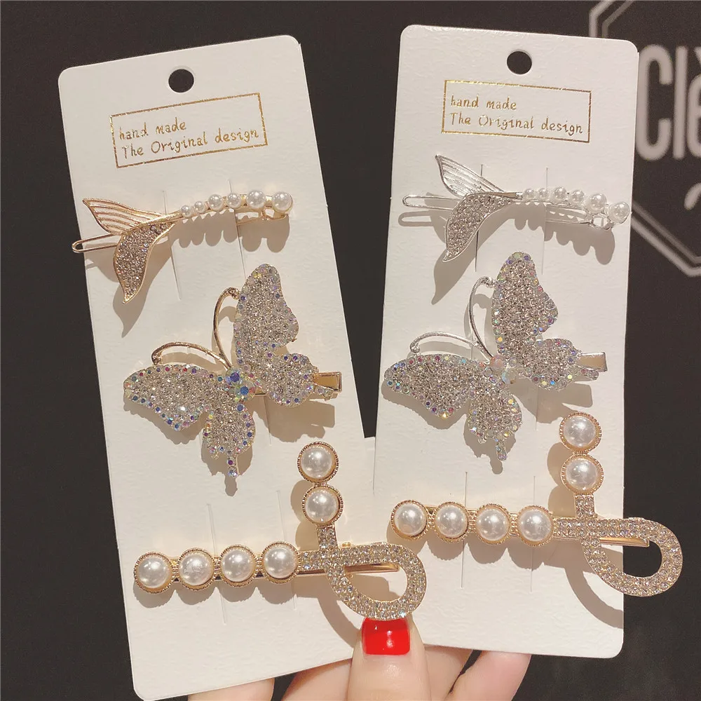 3Piece/set of exquisite rhinestone Hair Clips Bow knot duckbill barrettes ornaments Women hot selling popular pearl bangs folder
3Piece/set of exquisite rhinestone Hair Clips Bow knot duckbill barrettes ornaments Women hot selling popular pearl bangs folder