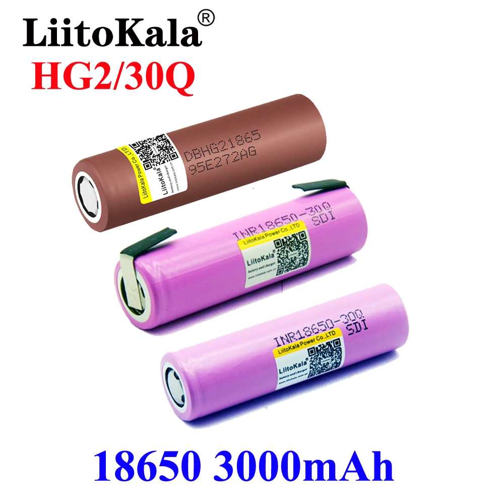 Hot LiitoKala HG2 30Q 18650 3000mah 3.7V High discharge 18650 Battery 30A Rechargeable High Drain Battery or Box Mod flashlight
Hot LiitoKala HG2 30Q 18650 3000mah 3.7V High discharge 18650 Battery 30A Rechargeable High Drain Battery or Box Mod flashlight