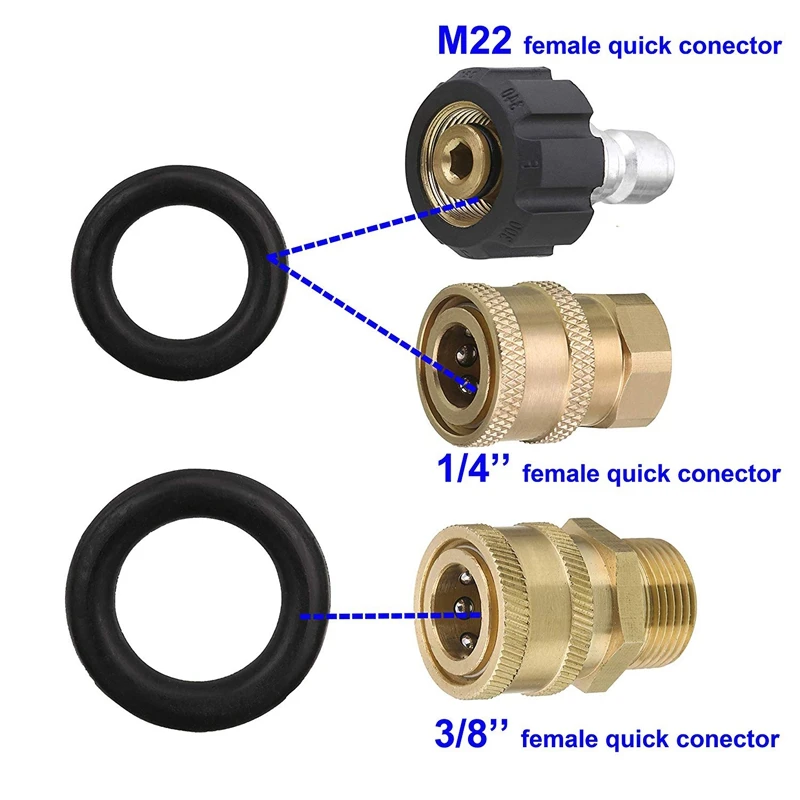 Power Pressure Washer Rubber O-Rings For 1/4 Inch,3/8 Inch,M22 Quick Connect Coupler,40-Pack
Power Pressure Washer Rubber O-Rings For 1/4 Inch,3/8 Inch,M22 Quick Connect Coupler,40-Pack