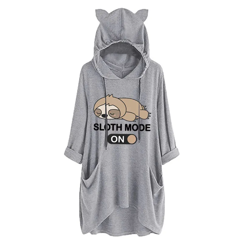 New cute women's cat ear sweater sweater Hooded sweater women's casual SLOTH MODE ON cute cartoon print pullover
New cute women's cat ear sweater sweater Hooded sweater women's casual SLOTH MODE ON cute cartoon print pullover