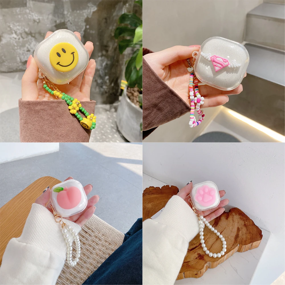 Cute Peach Bracelet Shell Shiny Transparent Earphone Case for Samsung Galaxy Buds Live/Buds Pro/Buds2 Headset Cover
Cute Peach Bracelet Shell Shiny Transparent Earphone Case for Samsung Galaxy Buds Live/Buds Pro/Buds2 Headset Cover