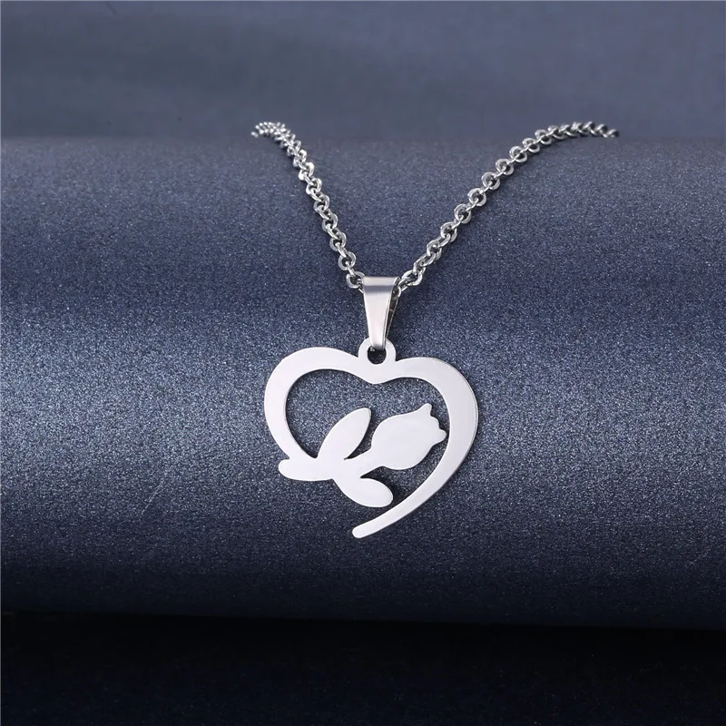 Classic Rose Flower Heart Shape Pendant Necklace For Women Stainless Steel Dolphin Love Choker Clavicle Chain Girl Party Jewelry
Classic Rose Flower Heart Shape Pendant Necklace For Women Stainless Steel Dolphin Love Choker Clavicle Chain Girl Party Jewelry